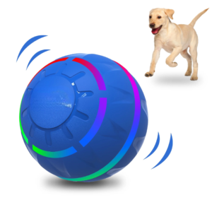 Interactive Toy Dog Ball with Flashing LED Light - Blue